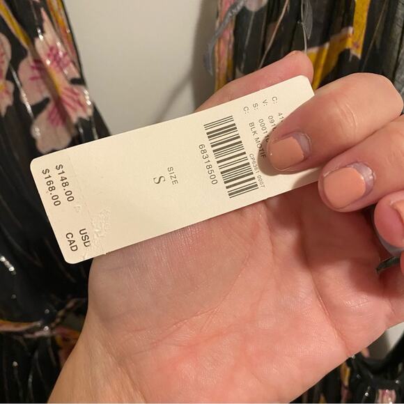 NWT Anthropologie Black Metallic Floral Sexy Maxi Dress Small - Picture 12 of 16